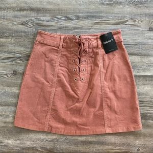 Mauve Suede Mini Skirt